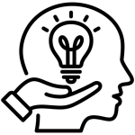 Icon of a lightbulb in a mind